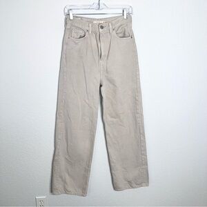 Levi's Jeans Womens 26 High Loose Beige Wide Leg Light Wash Straight B